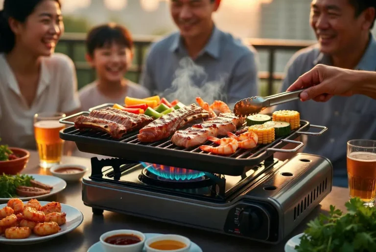 Tuyệt chiêu làm tiệc nướng BBQ tại nhà bằng bếp gas mini Sạch, Ngon & An toàn tuyệt đối